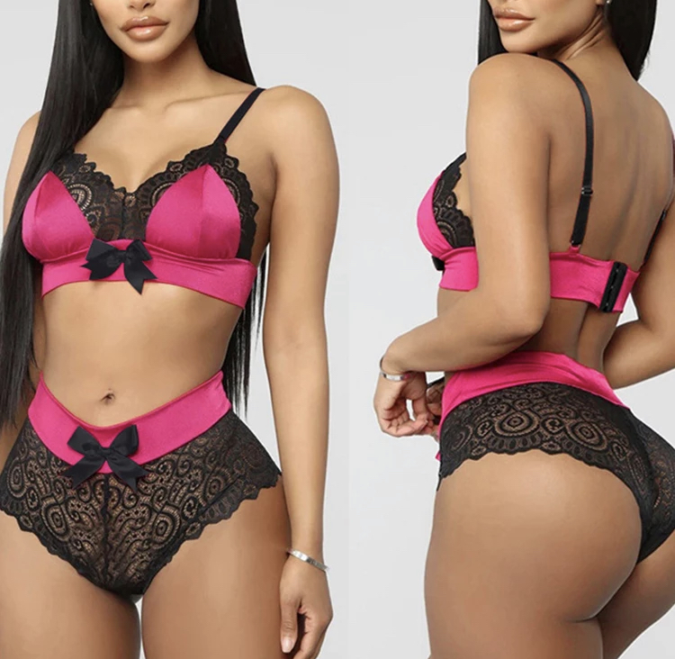 Pink & Black lingerie suit